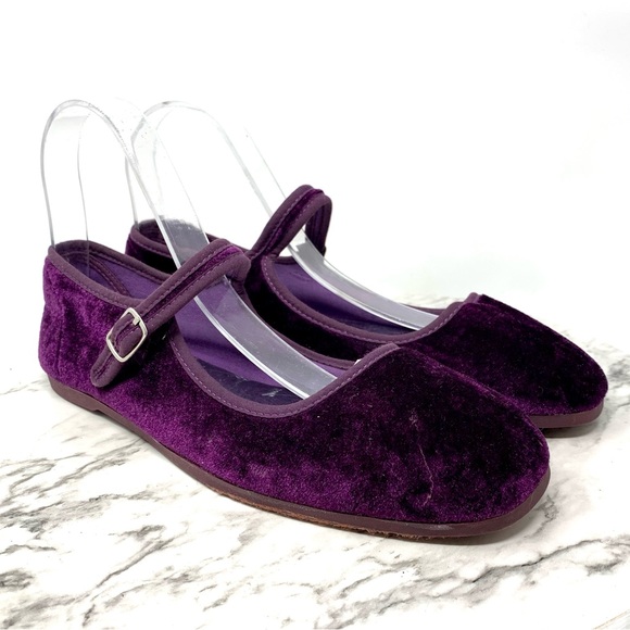 Nature Breeze Shoes - Nature Breeze Purple Velvet Mary Jane flats 8.5 classic retro academia lagenlook